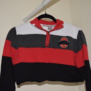 Cropped Vintage Stripped Quarterzip - Size Medium